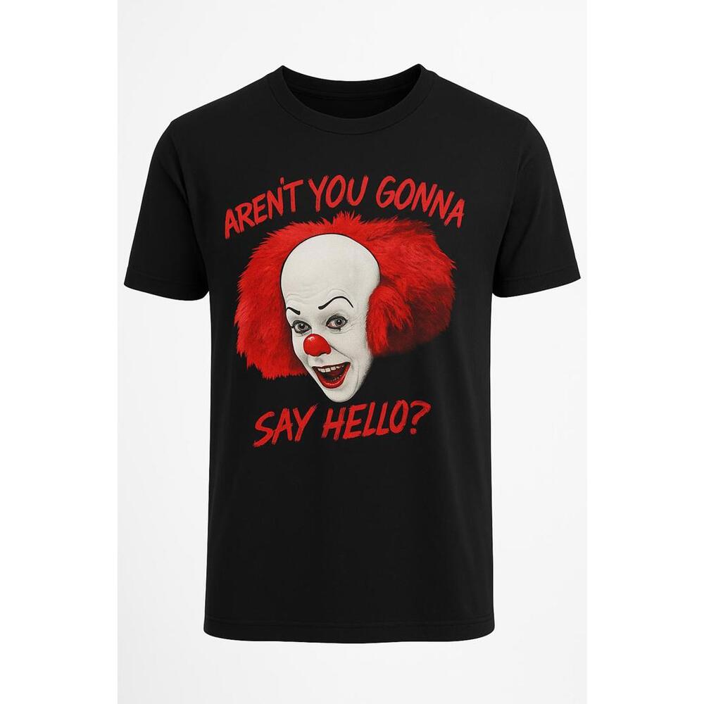 Stephen King's "IT" Pennywise 'Say Hello' Men's T-shirt Black Size M